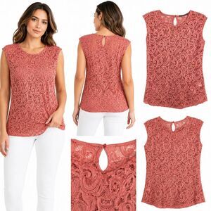 Maurices Coral Lace Sleeveless Top Size M